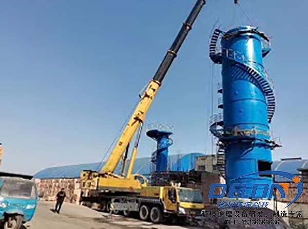 磚廠煙氣脫硫設(shè)備安裝現(xiàn)場